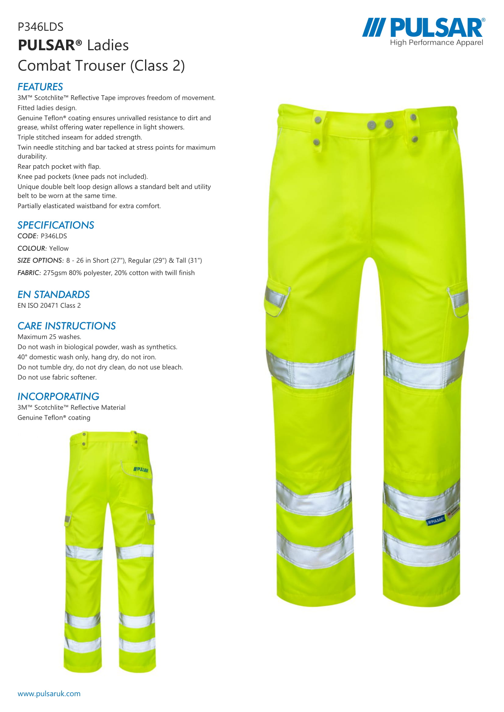 PULSAR® LADIES COMBAT TROUSER (P346LDS) - Image 5