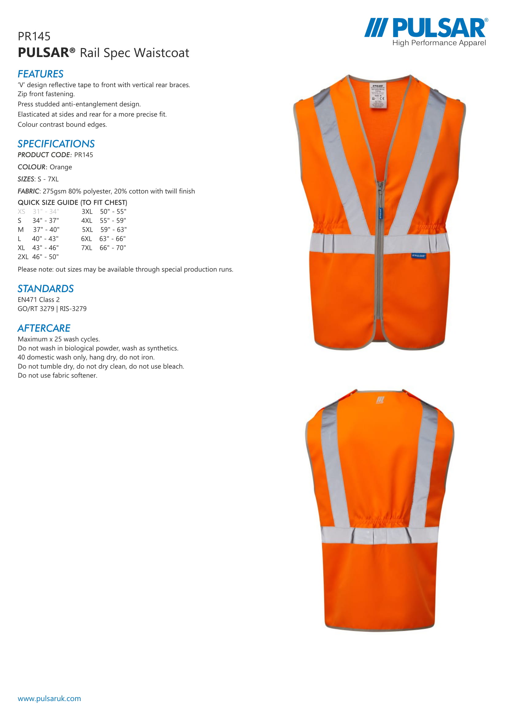 PULSAR® RAIL SPEC WAISTCOAT (PR145) - Image 3