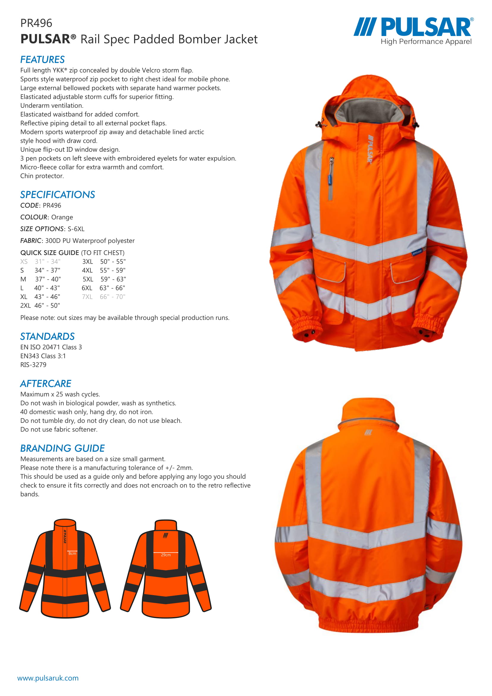 PULSAR® RAIL SPEC PADDED BOMBER JACKET (PR496) - Image 4