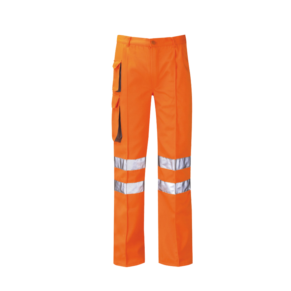 Hi Vis Orange Poly Cotton Cargo Trousers HV8111