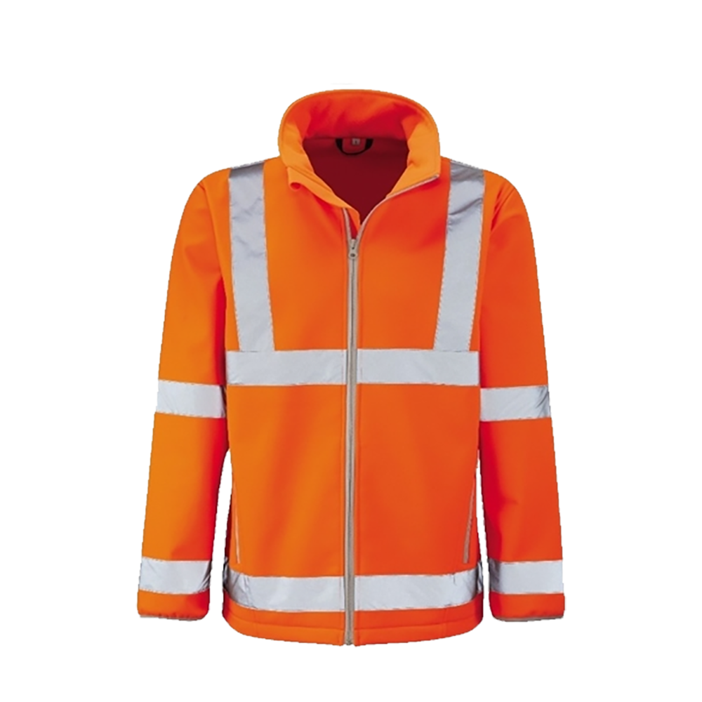 Hi Vis Orange Full Front Zip Softshell Jacket (HV1144) - Image 2