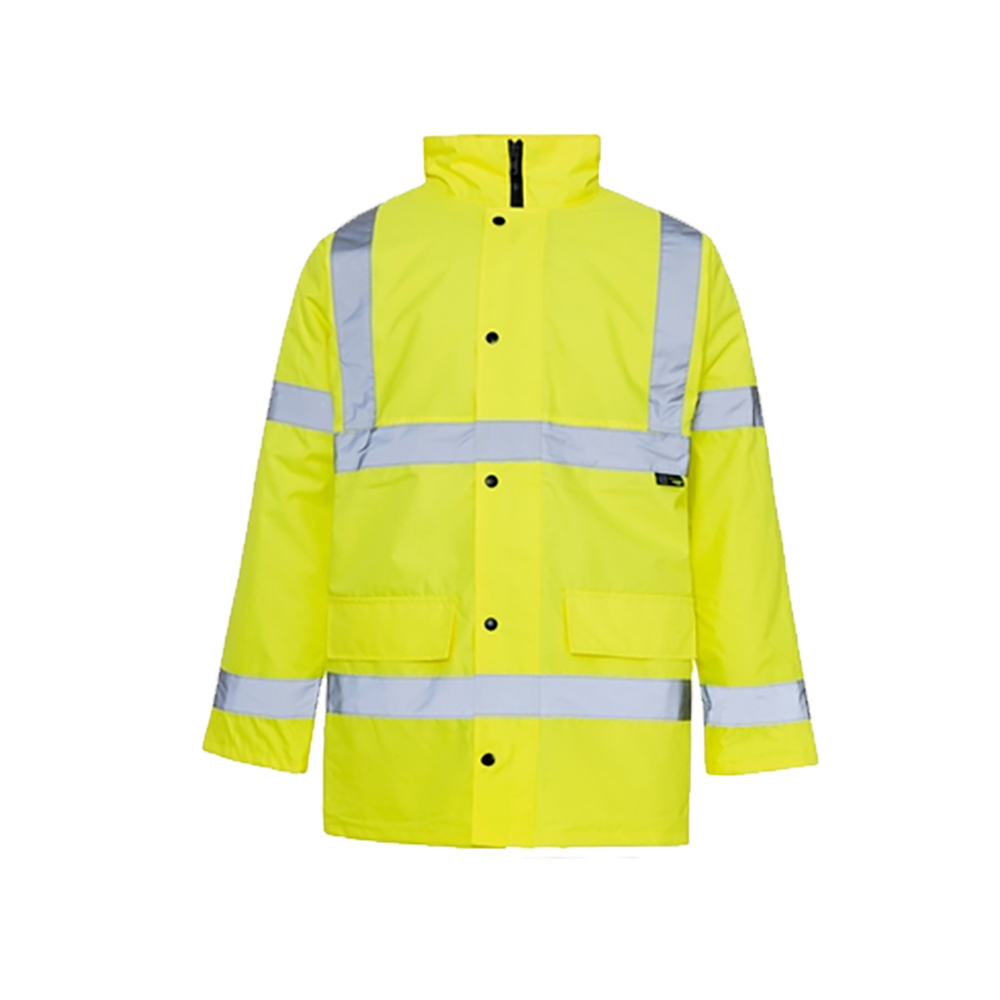Hi Vis Yellow Waterproof Padded Traffic Coat
