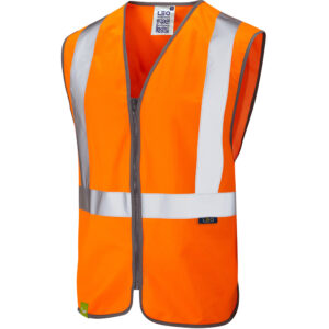 Hi Vis Orange 3 Part Vest - Zip Front (HV4103)