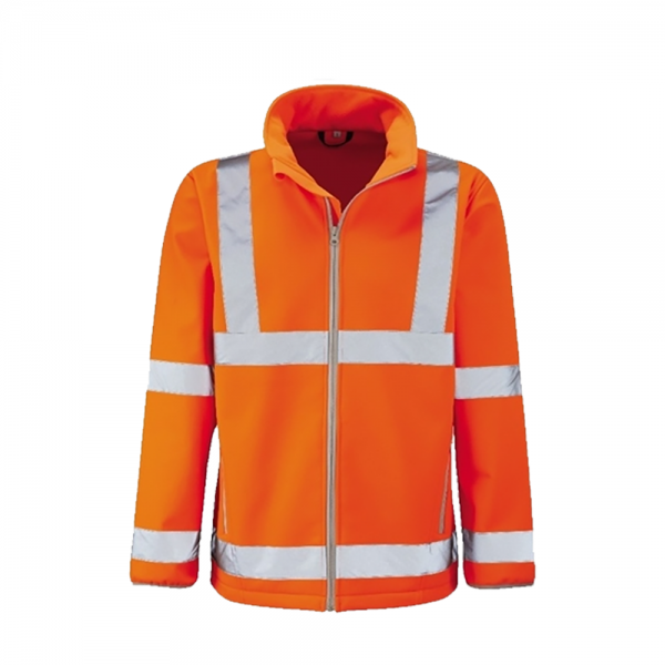 Hi Vis Orange Full Front Zip Softshell Jacket (HV1144) - Spartan Safety