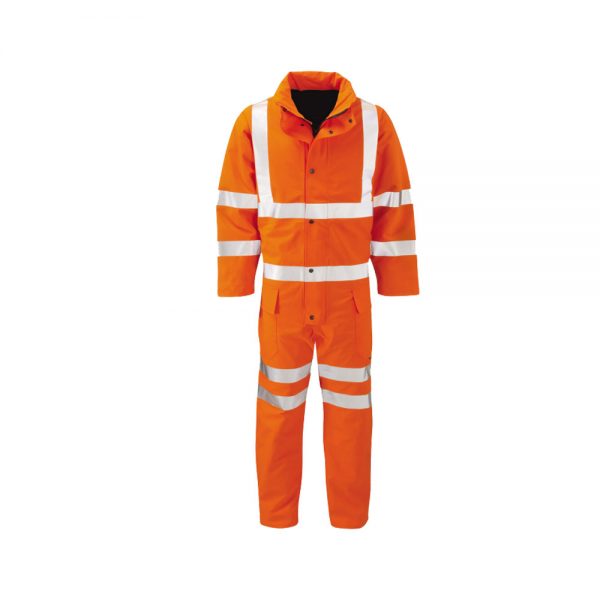 Hi Vis Orange Wet Weather Breathable Padded Gore Tex Coverall
