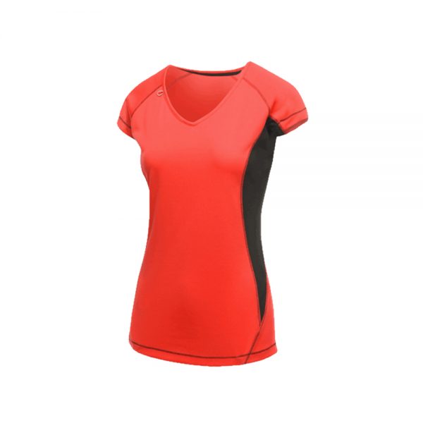 Regatta Womens Beijing T-Shirt TRS152 Classic Red - Black